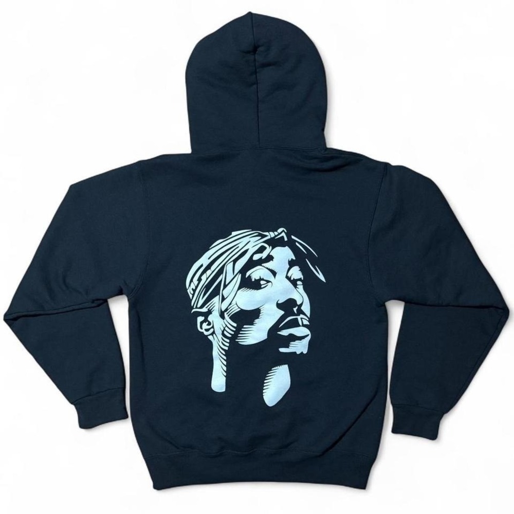 Y2K Black Pullover Tupac Shakur 2Pac Rap Hiphop Music Merch Hoodie Medium